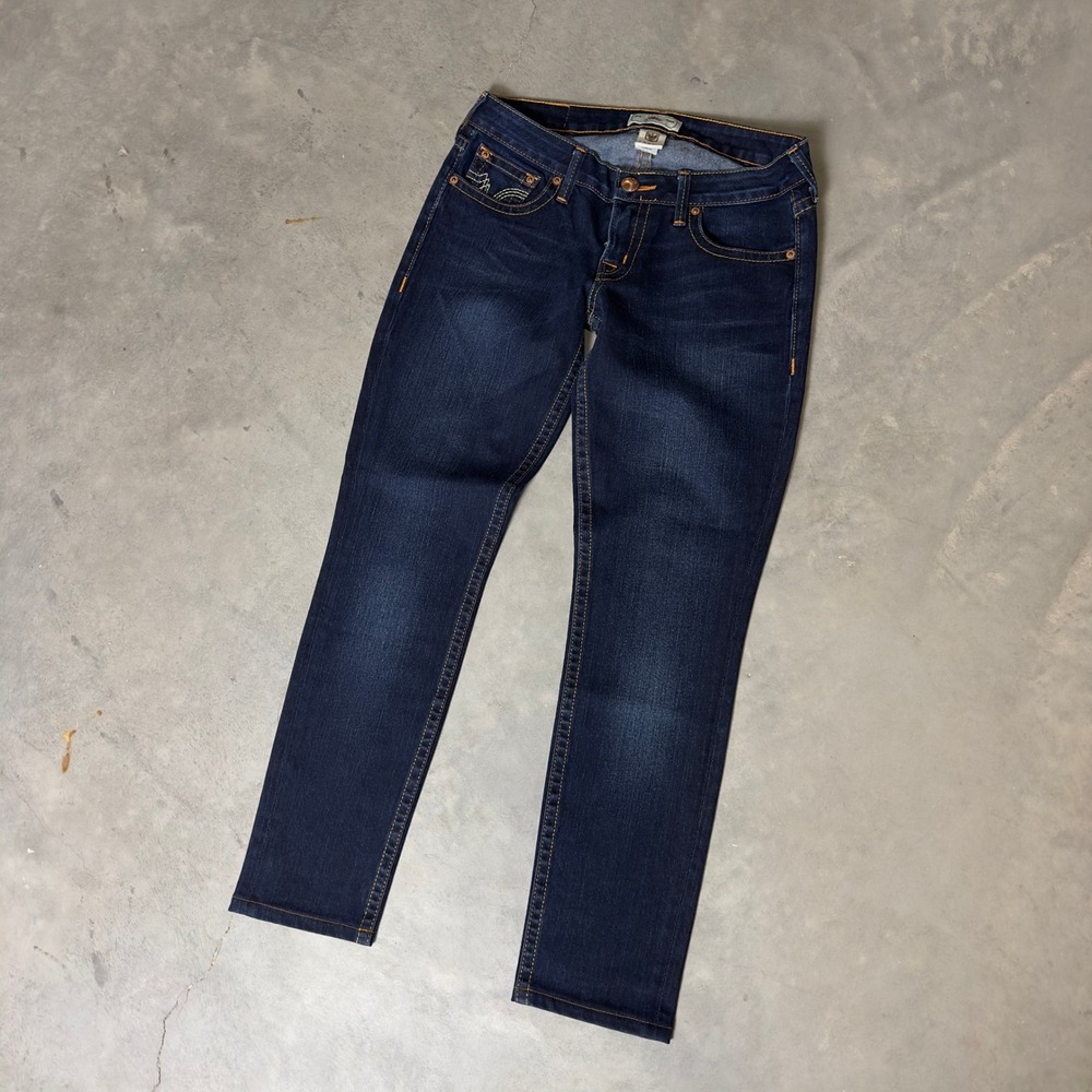 Vintage PRVCY Premium Straight Leg Jeans Womens 27 Blue Dark Wash Y2K 2008 Baggy